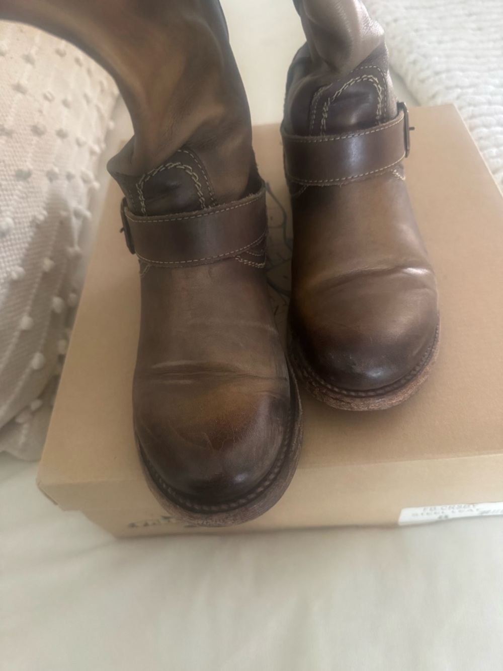 Freebird by Steven CROSBY MOTO BIKER BOOTS NIB Gray Brown - Picture 4 of 11